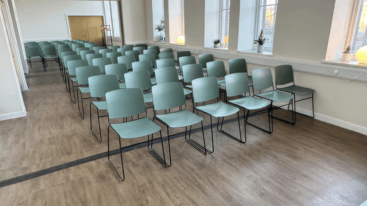 Big Links and Wee Links rooms opened into one large space, set out theatre-style seating 72