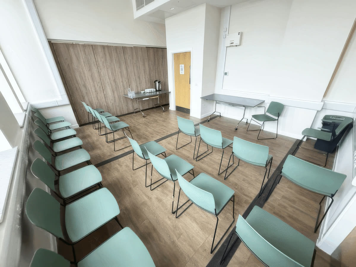 Wee Links room set out theatre-style with chairs facing the front