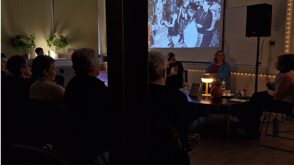 Live guitar performance after a Community Cinema screening