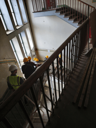 The original stairwell, saved during refurbishment